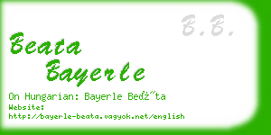 beata bayerle business card